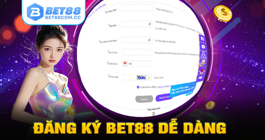 Cách đăng ký tài khoản bet88 dễ dàng